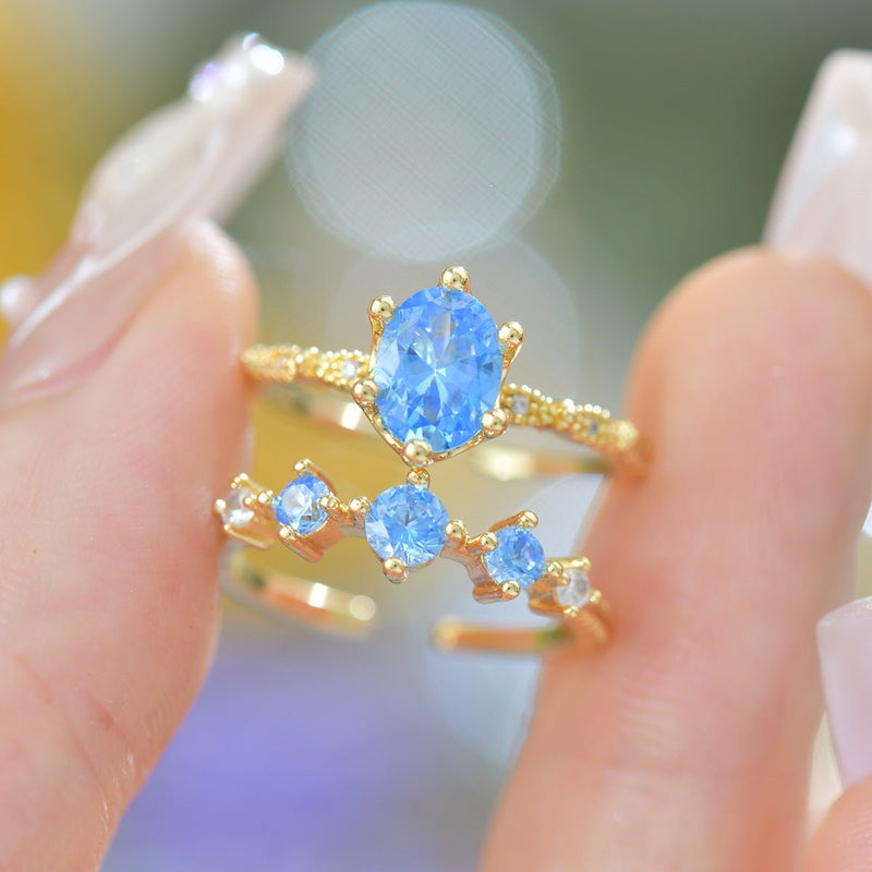 Azure Oval Ring