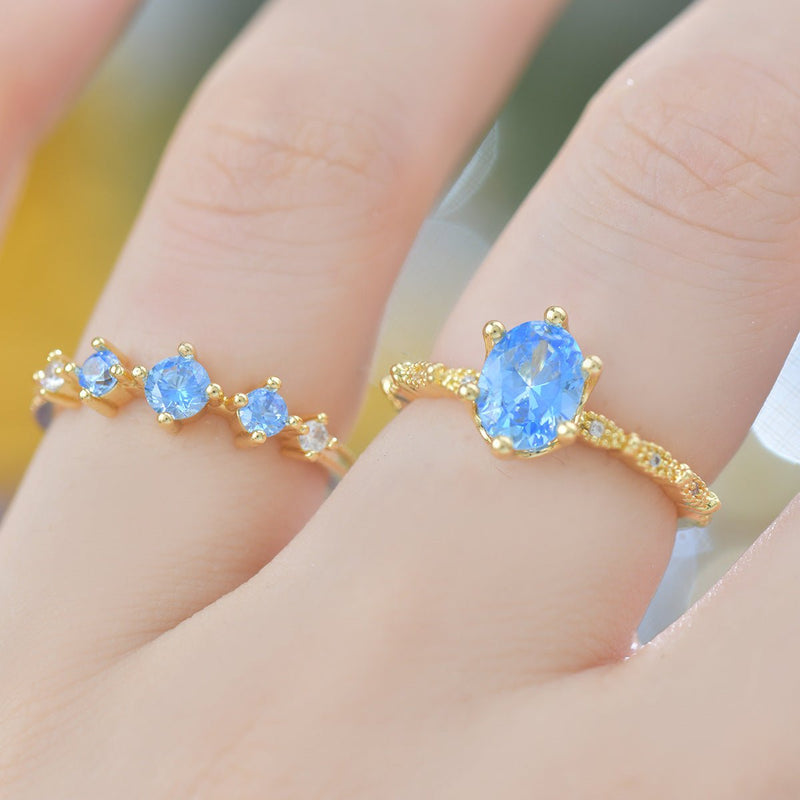 Azure Oval Ring