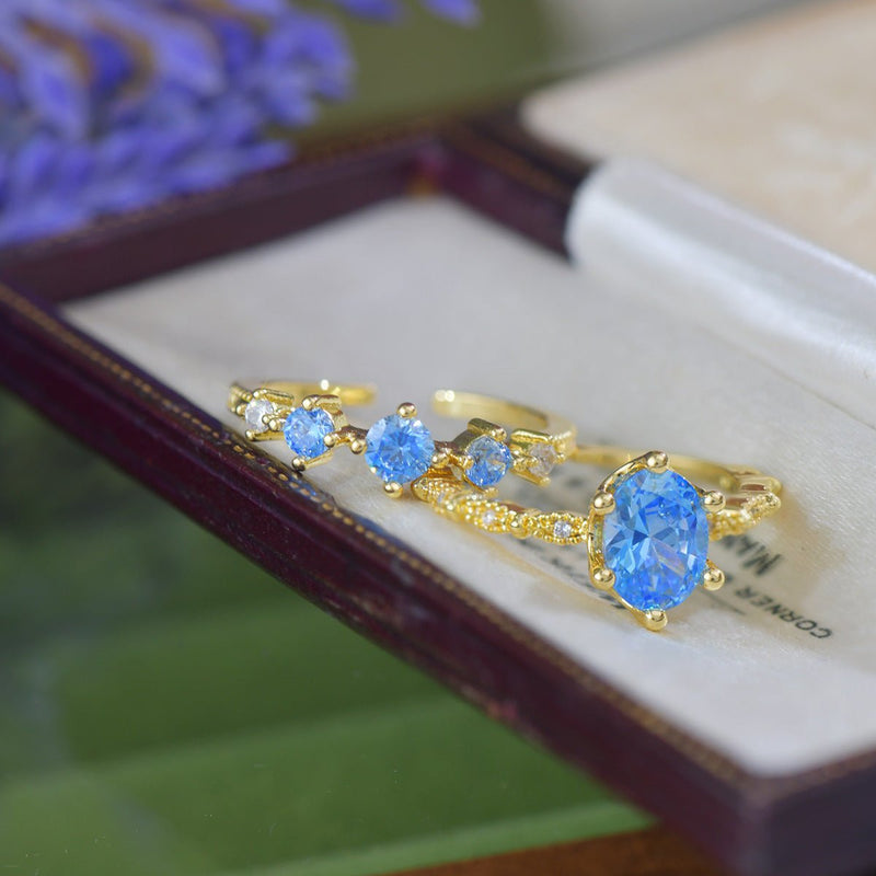 Azure Oval Ring