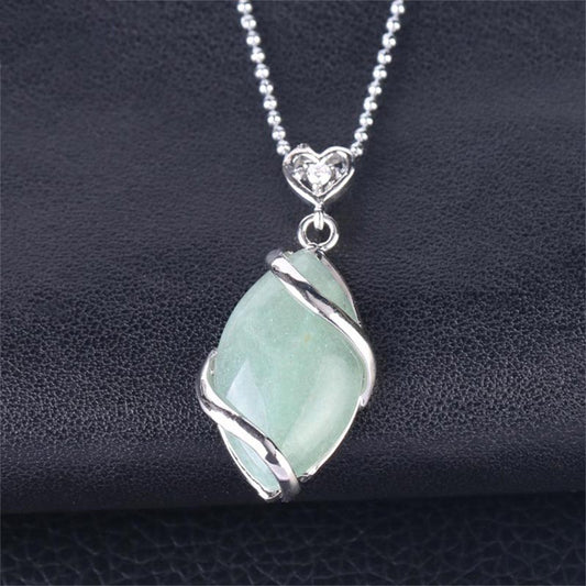Amethyst Necklace With Natural Marquise Crystal Pendant