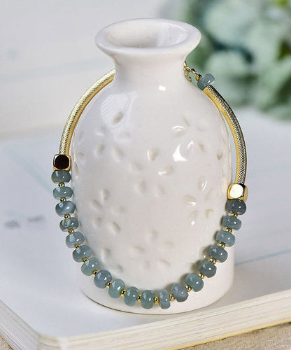 Boutique Blue 14k Gold Agate Chain Bracelet