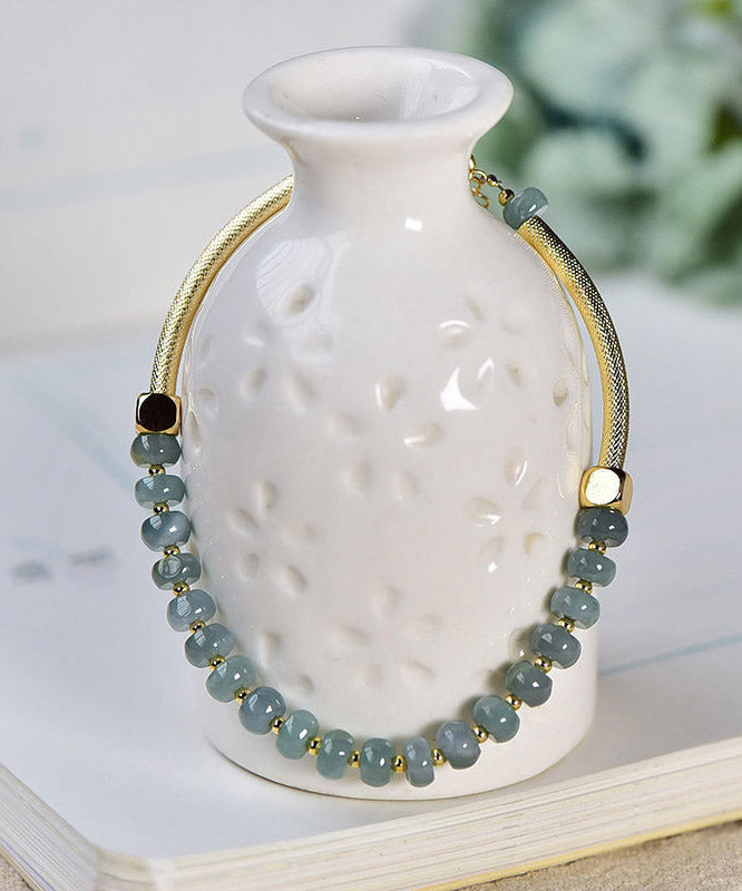 Boutique Blue 14k Gold Agate Chain Bracelet