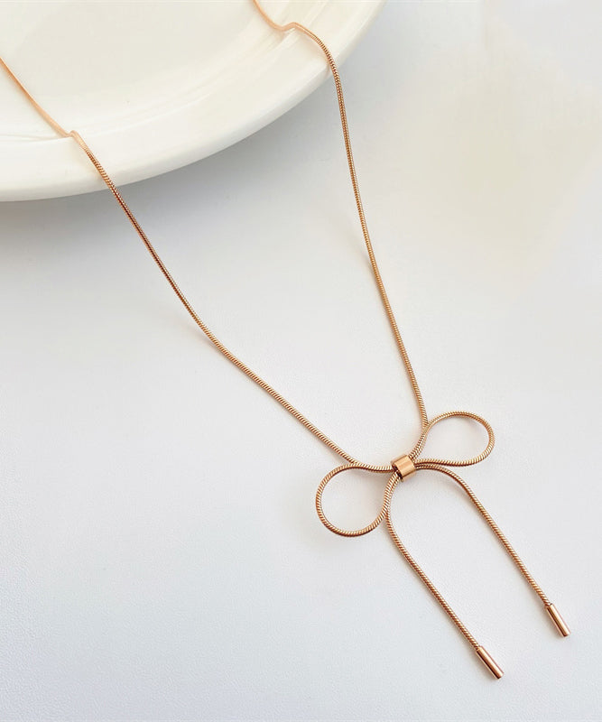 Gold Sterling Silver Overgild Bow Princess Necklace
