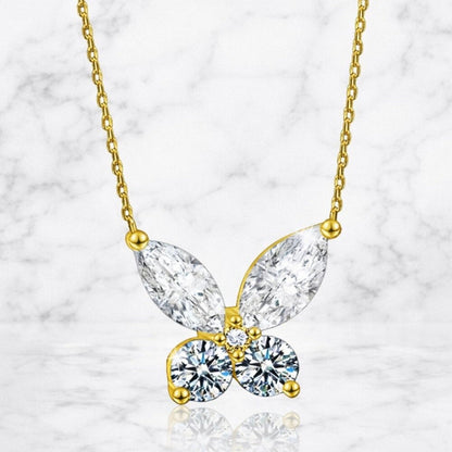 "mariposa" Diamond Butterfly Necklace Gold