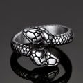 Biker Double Head Snake Stainless Steel Ring for
