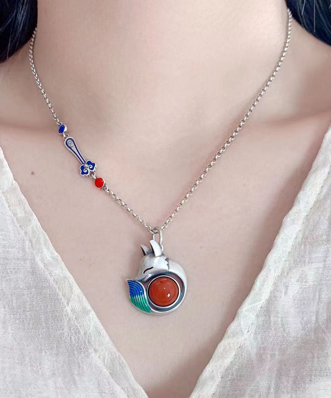 Handmade Patchwork Animal Silver Pendant Necklace