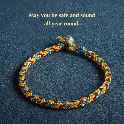 Buddha Stones "may You Be Safe and Sound All Year Round" Lucky Multicolored Bracelet