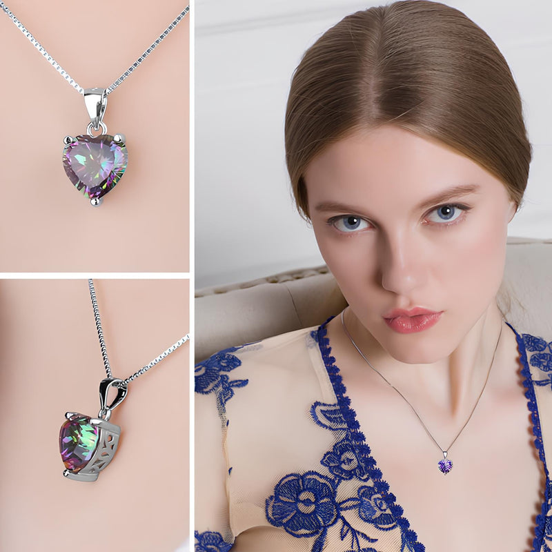 Heart of Healing Light Rainbow Topaz Necklace
