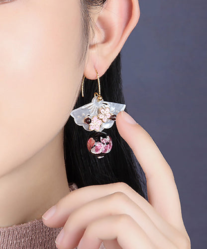 Lotus Root Powder Coloured Glaze Drop Earrings