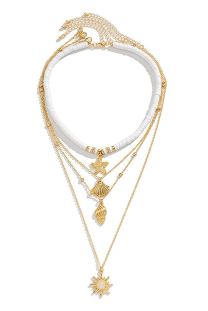 Imitation Pearl Shell Multi-layered Necklace