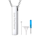 Engraved Bar Urn Necklace for Ashes Cremation Jewlery for