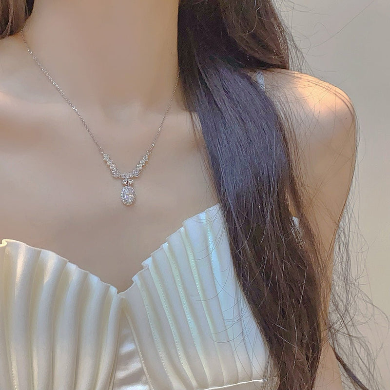 Baroque Crystal Laurel Necklace