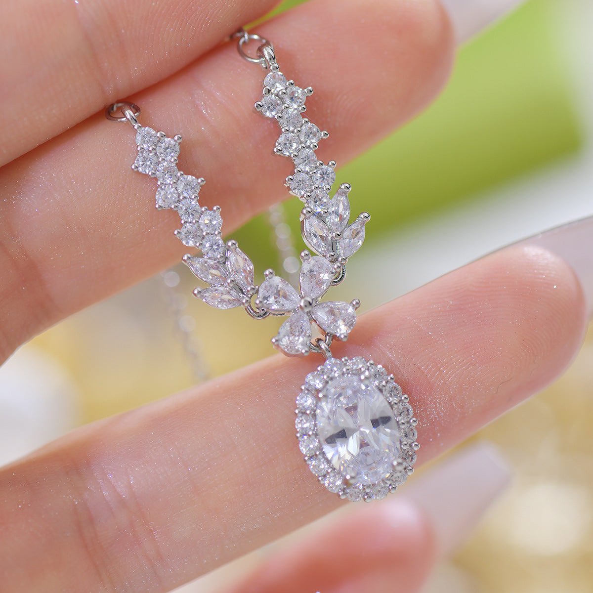 Baroque Crystal Laurel Necklace