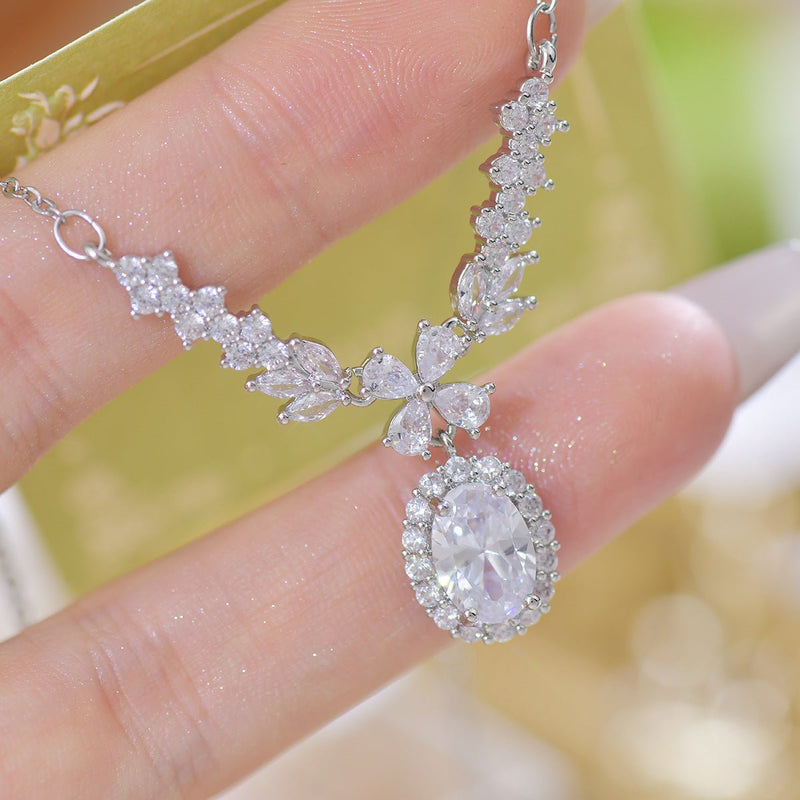 Baroque Crystal Laurel Necklace