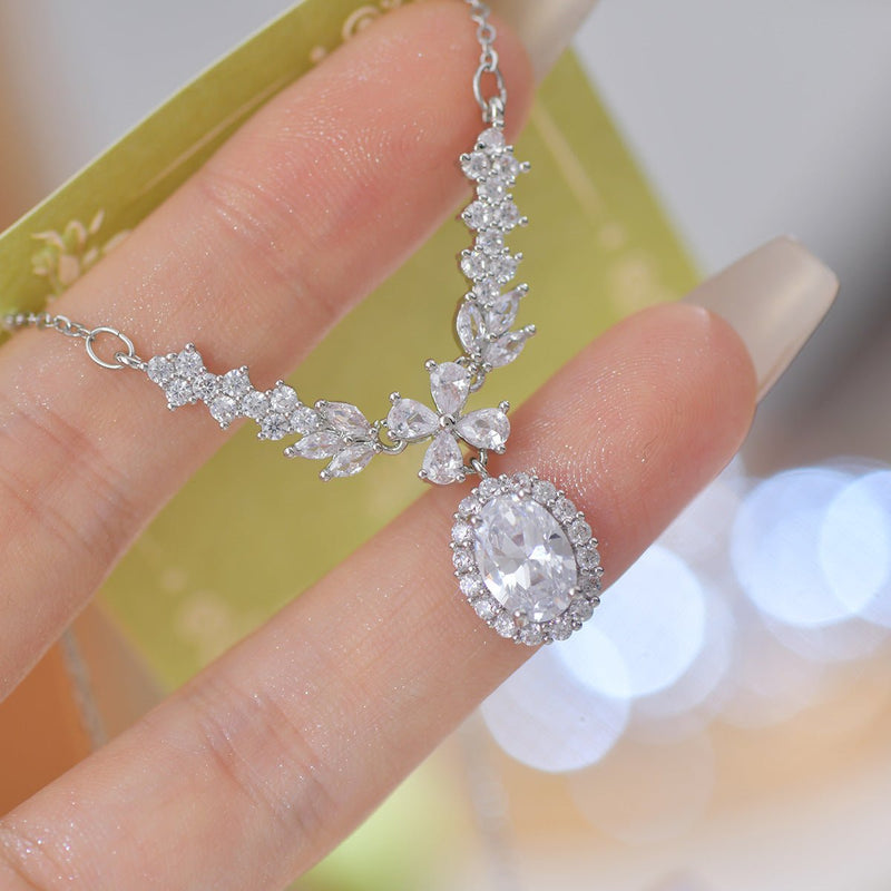 Baroque Crystal Laurel Necklace