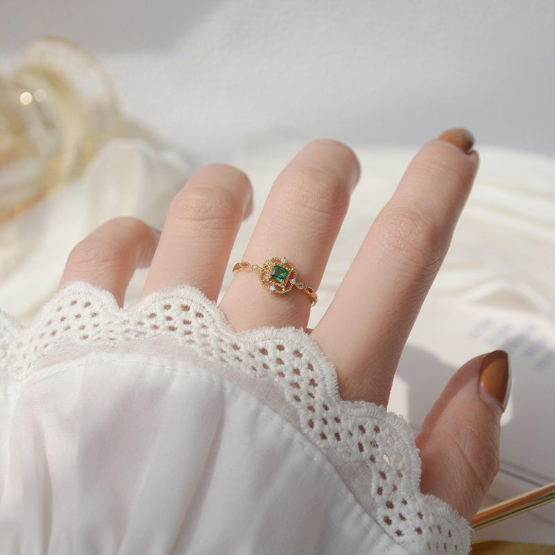 Baroque Emerald Ring
