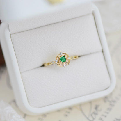 Baroque Emerald Ring