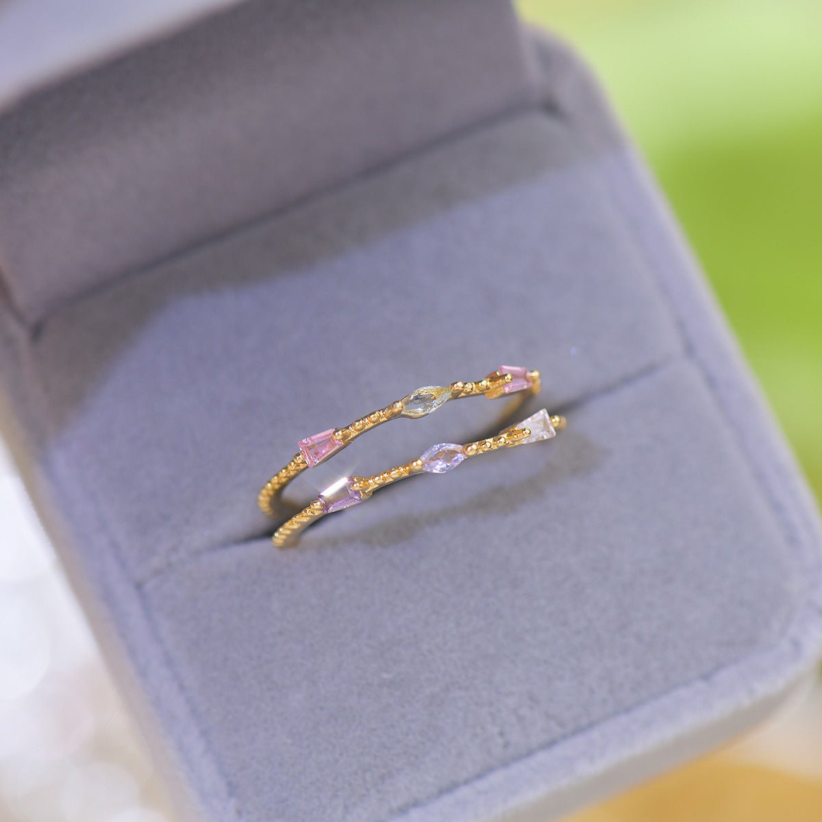 Baroque Gemstone Ring Set