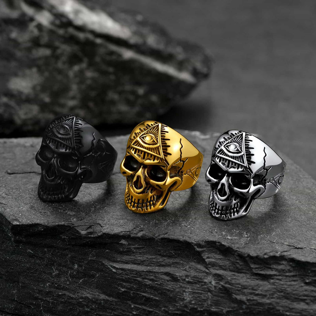 Eye of Providence Skull Ring for