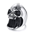 Beer Bottle Opener Skull Ring / Gothic Punk Jewelry / Scar Jaw Unique Ring