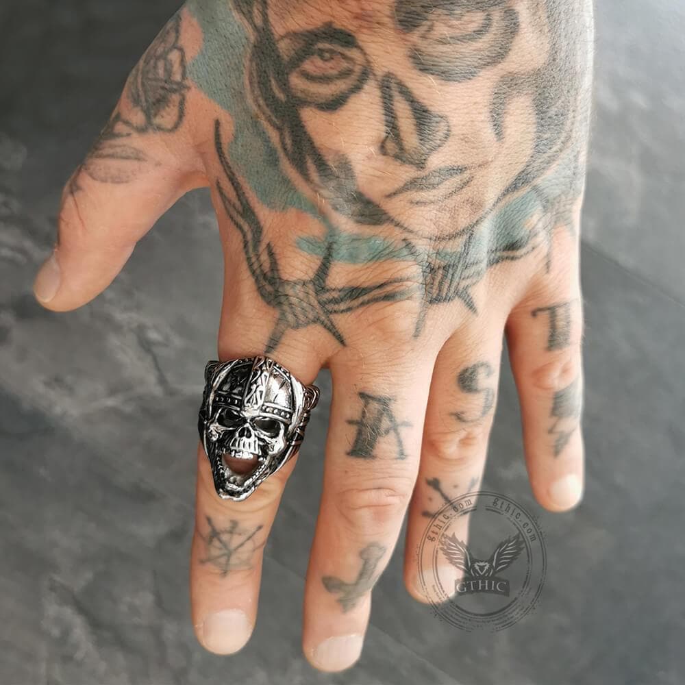 Berserker Stainless Steel Viking Skull Ring