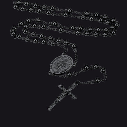 Catholic Virgin Mary Rosary Beads Cross Necklace Chain for