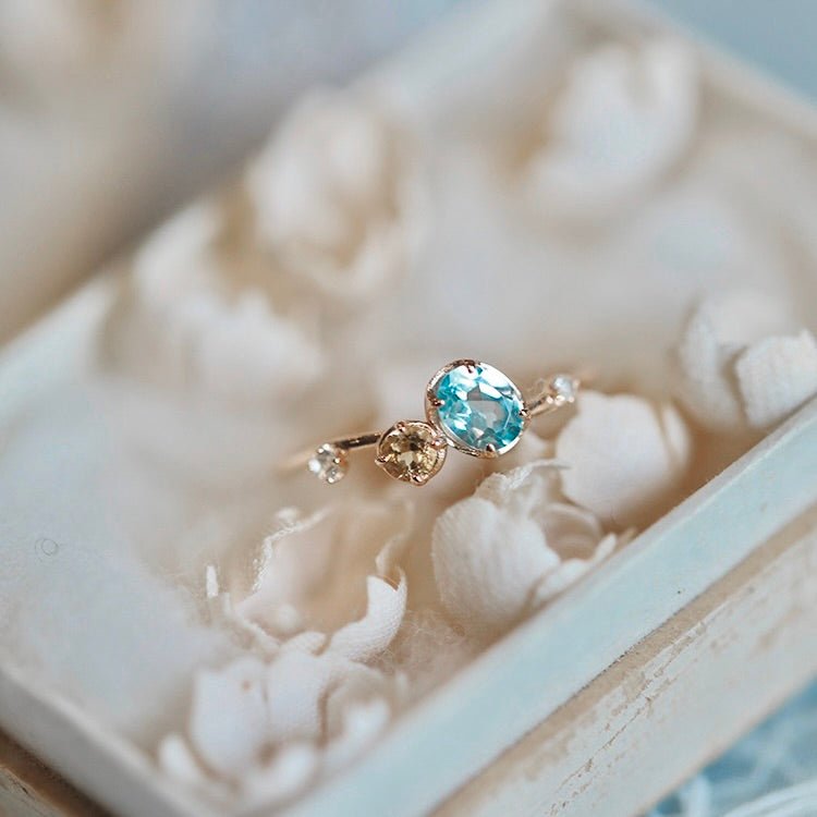 [] Blue Starlit Ring