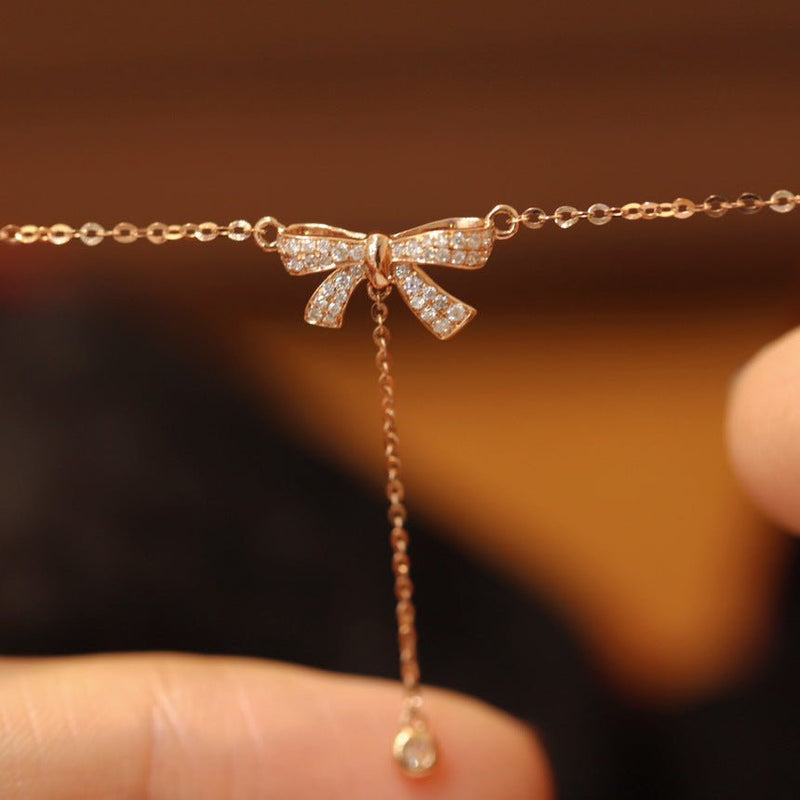 Bow Necklace in Rose Gold