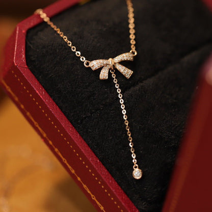 Bow Necklace in Rose Gold
