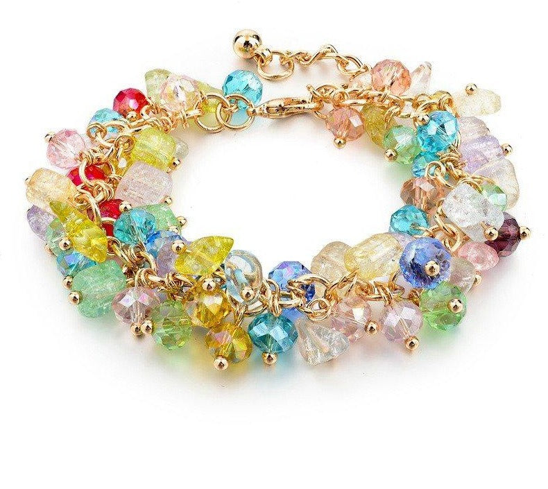 Amethyst Charm Bracelet With Crystal Stones