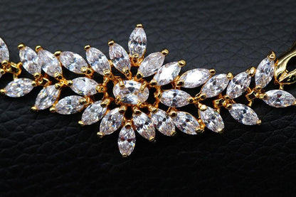 Big Flower Charm Zirconia Diamond Bracelets