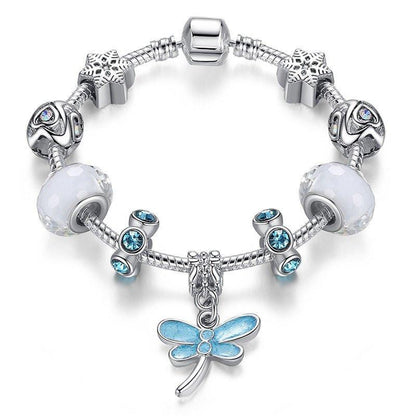 Blue Dragonfly Charm Bracelet