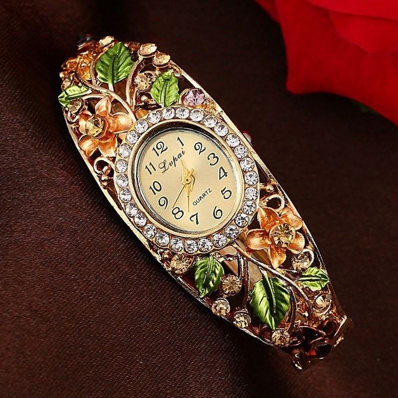 Flower Gemstone Watch Bracelet
