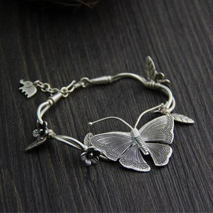 Style Butterfly Thai Silver Bracelet