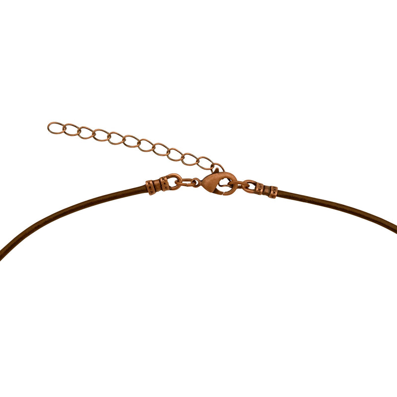 Dragonweave Celtic Trine Charm Necklace and Earring Set, Antique Copper Brown Leather Choker and Leverback Earrings