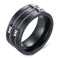 Brushed 316l Stainless Steel Rings With Cable Wire / and Alternative Jewelry