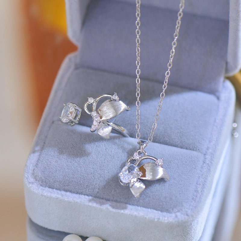 Brushed Butterfly Necklace