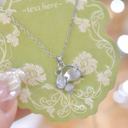 Brushed Butterfly Necklace