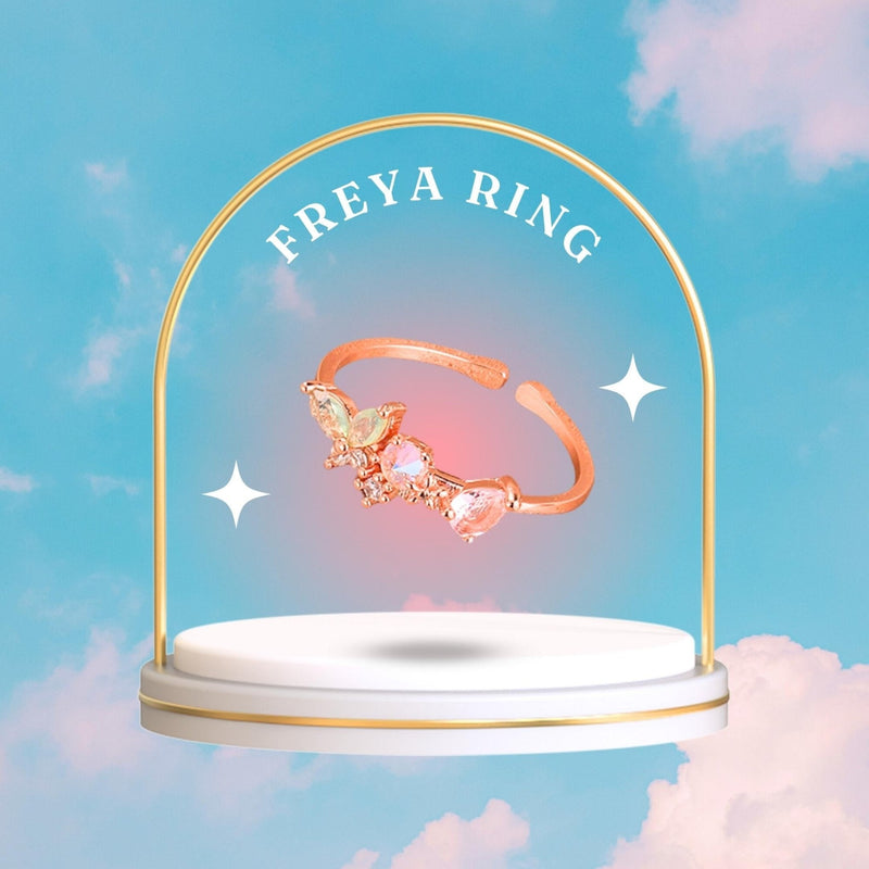 [] Freya Butterfly Ring in Rose Gold