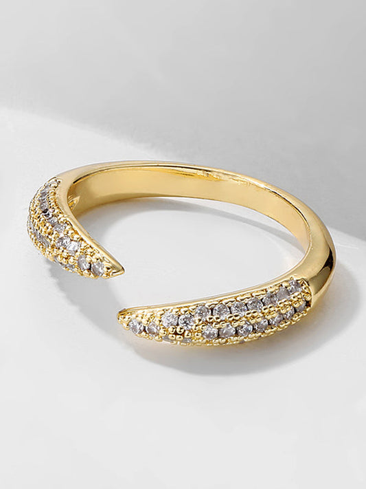 Simple Zircon Adjustable Ring