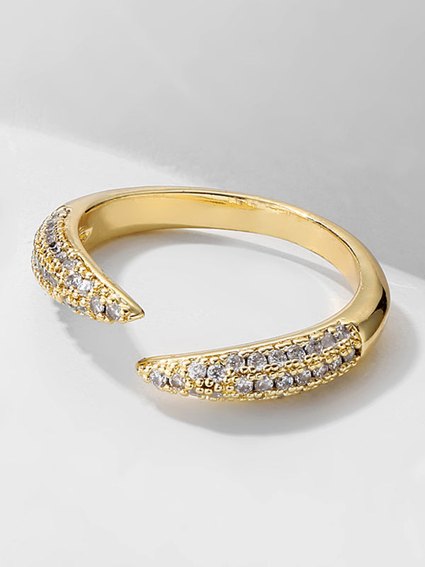 Simple Zircon Adjustable Ring