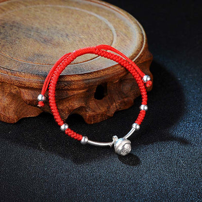 Red String Bell Bracelet for Protection & Luck