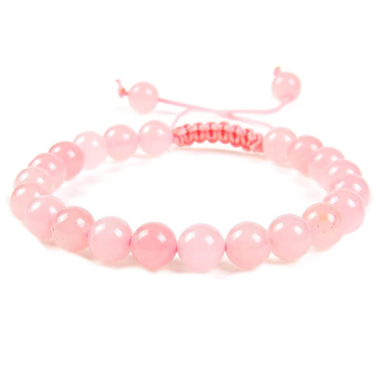 Buddha Stones Natural Healing Power Gemstone Crystal Beads Adjustable Macrame Bracelet