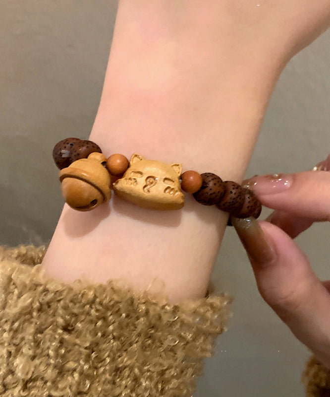 Brown Sandalwood Bodhi Charm Bracelet