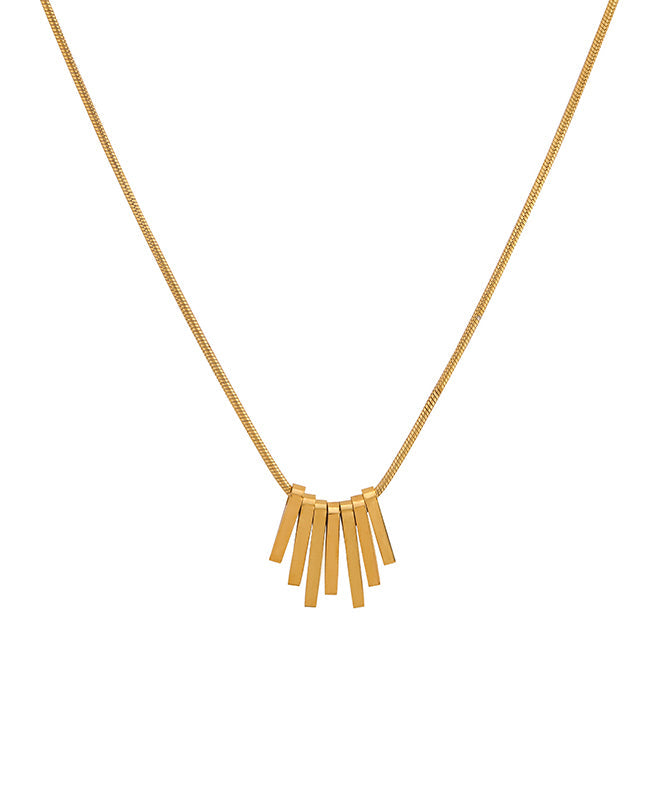 Gold Stainless Steel Tassel Necklace