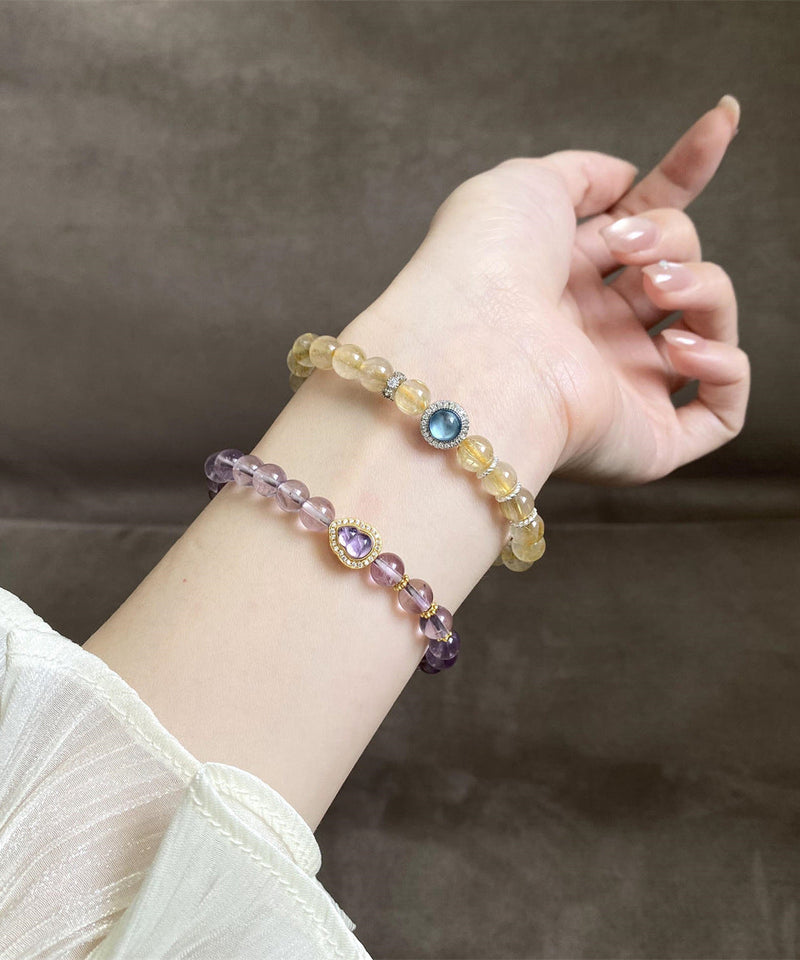 Purple Alloy Crystal Zircon Calabash Chain Bracelet