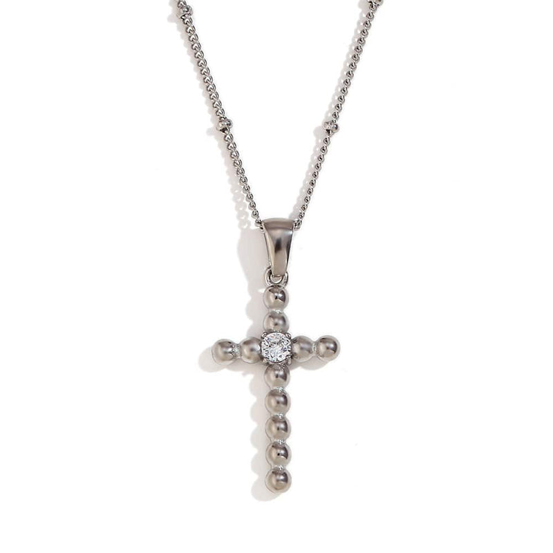 Retro Bubbles Cross Necklace