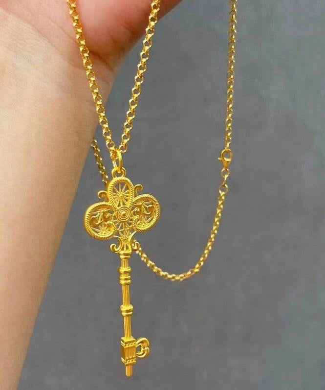 Gold Ancient Gold Key Pendant Necklace