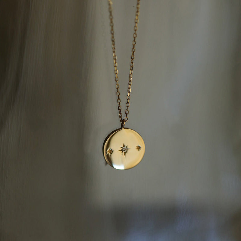 Celestial Coin Pendant Necklace