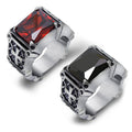 Celtic Cross Ring With Big Stone / Stainless Steel Punk Rock Gothic Jewelry / Wedding Rings